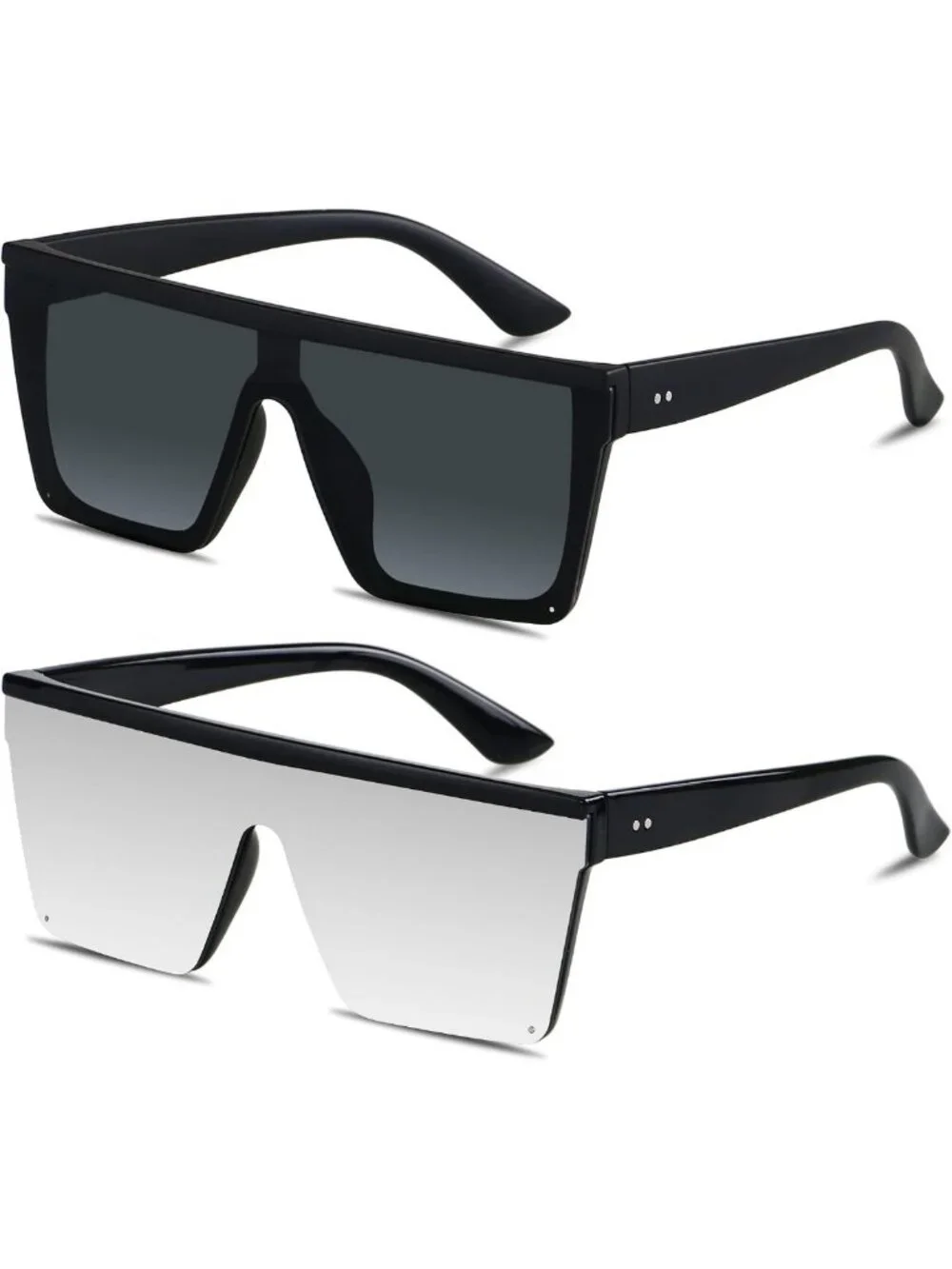 Oversized Square Sunglasses for Women & Men | Flat Top UV Protection Shield
